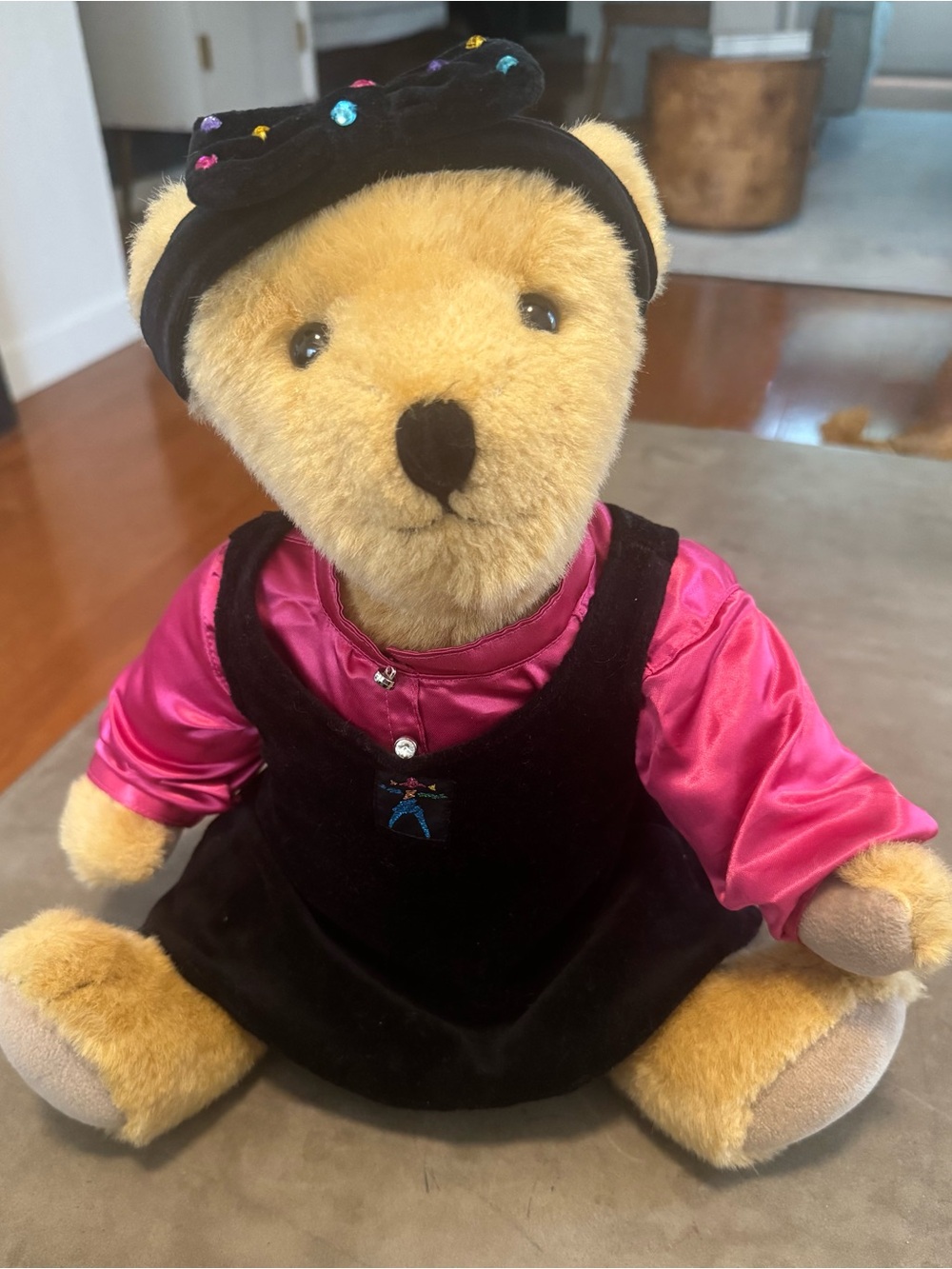 Miss AG Bear Black Velour Dress Outfit